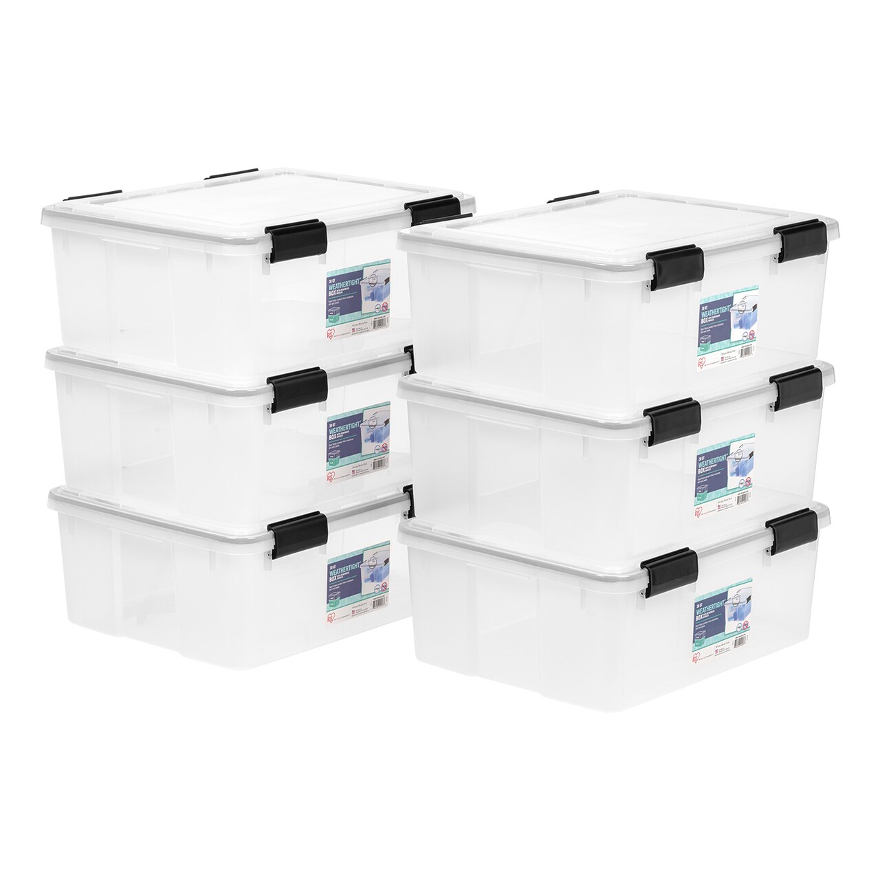IRIS USA 30.6qt WEATHERPRO Airtight Plastic Storage Bin with Lid and Seal and Secure Latching Buckles